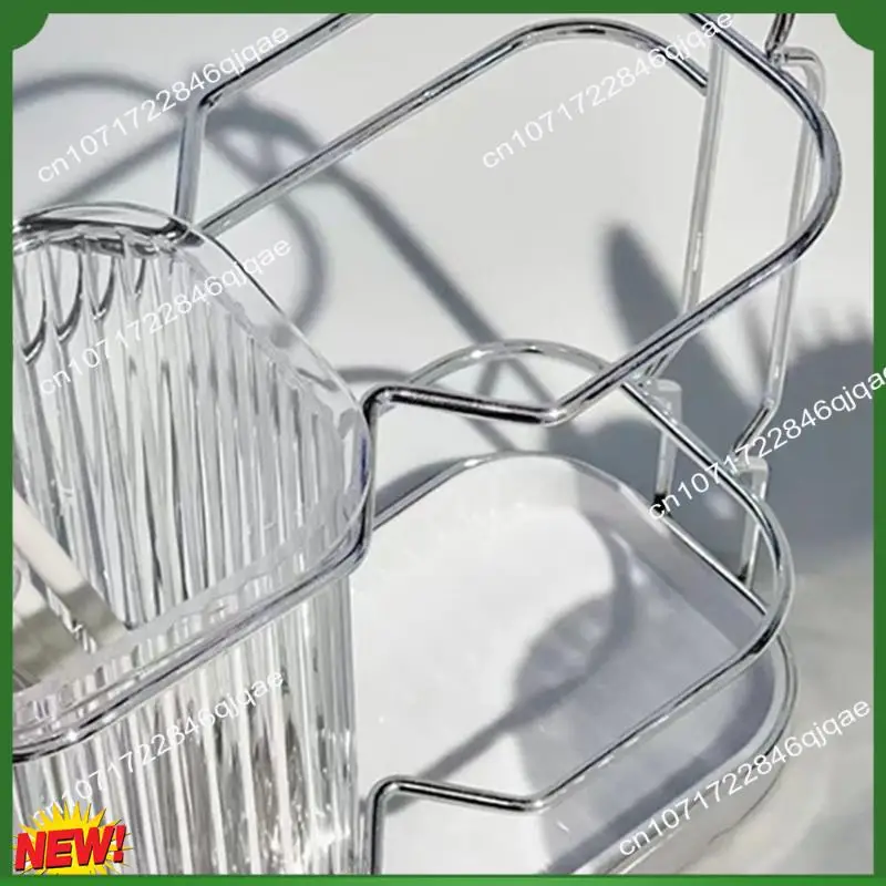 A48I B- حامل فرشاة الأسنان للحمامات، 2 كوب حامل فرشاة الأسنان مثبت على الحائط، فصل جاف ورطب، بلاستيك قابل للإزالة، متين #5