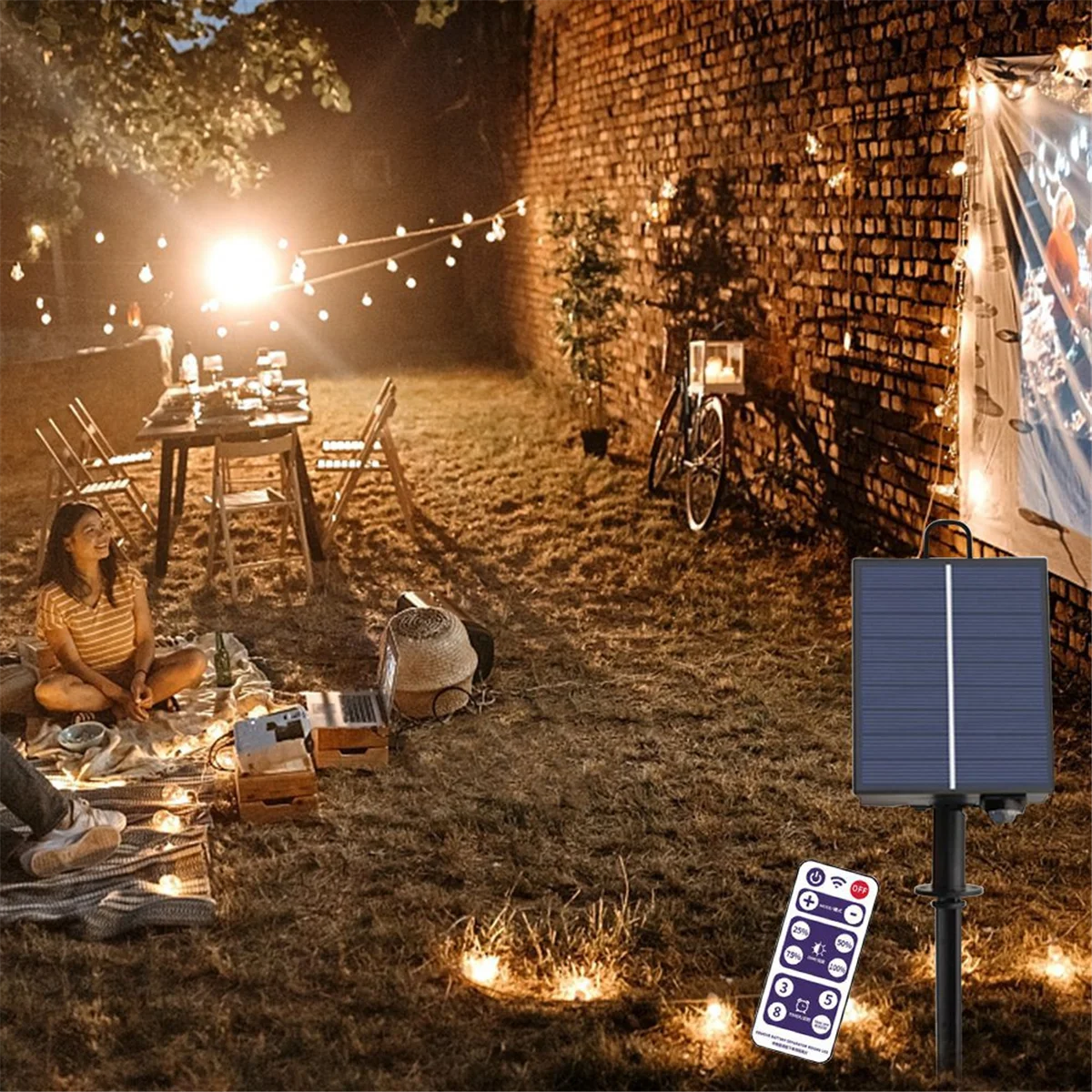 1200mAh Solar Panel Control Box Kits Lithium Battery Panel for 3.7V 24V LED String Strip Lamp DC Charging