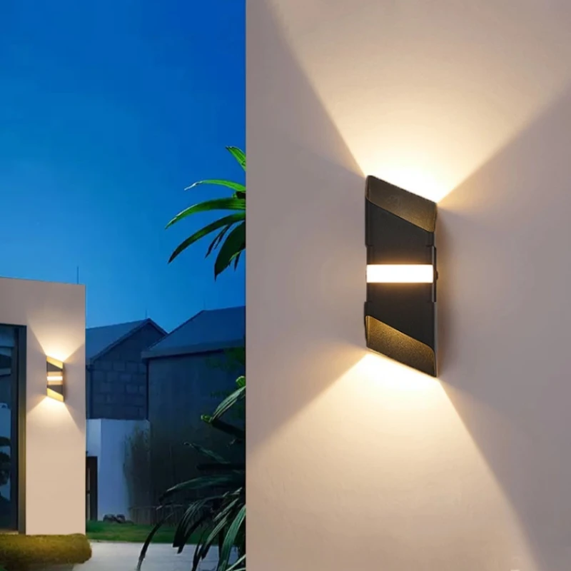 12W LED Lights Outdoor Wall Lamp Balcony Mounted Cube Garden Decor Porch Light Indoor Exterio Waterproof Simple Modern Sconce