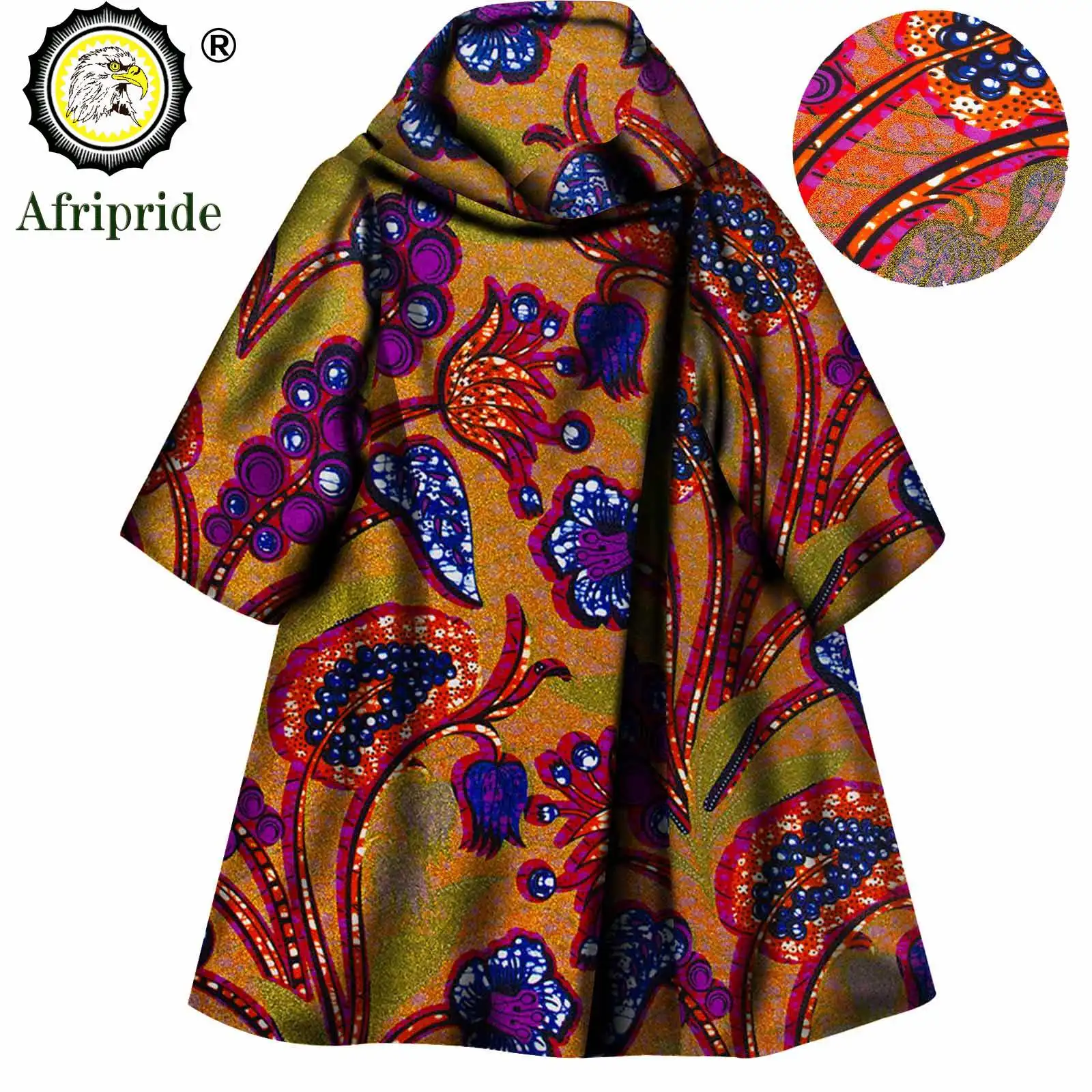 African Clothes for Women Windbreaker Half Sleeve New Style African Fabric Ankara Print Dashiki Bazin Riche Outfits S1824002