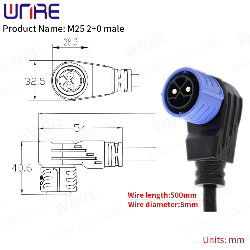 M25 E-BIKE Battery Connector IP67 Scooter Socket 20A Charging Socket Waterproof Plug With Cable Wire Plug Batteries