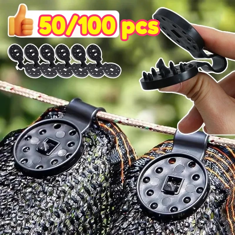 50pcs Heavy Duty Lock Grip Plastic Clips Greenhouse Shade Cloth Fix Clamp Tarp Clips Fence Fabric Clips for Garden Netting