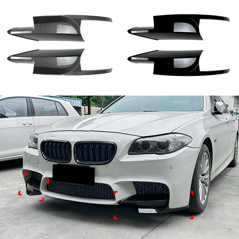 For BMW 5 Series M5 F10 2011-2017 Front Bumper Lip Angle Diffuser Splitter Spoiler Protector Gloss Black Replacement Accessories