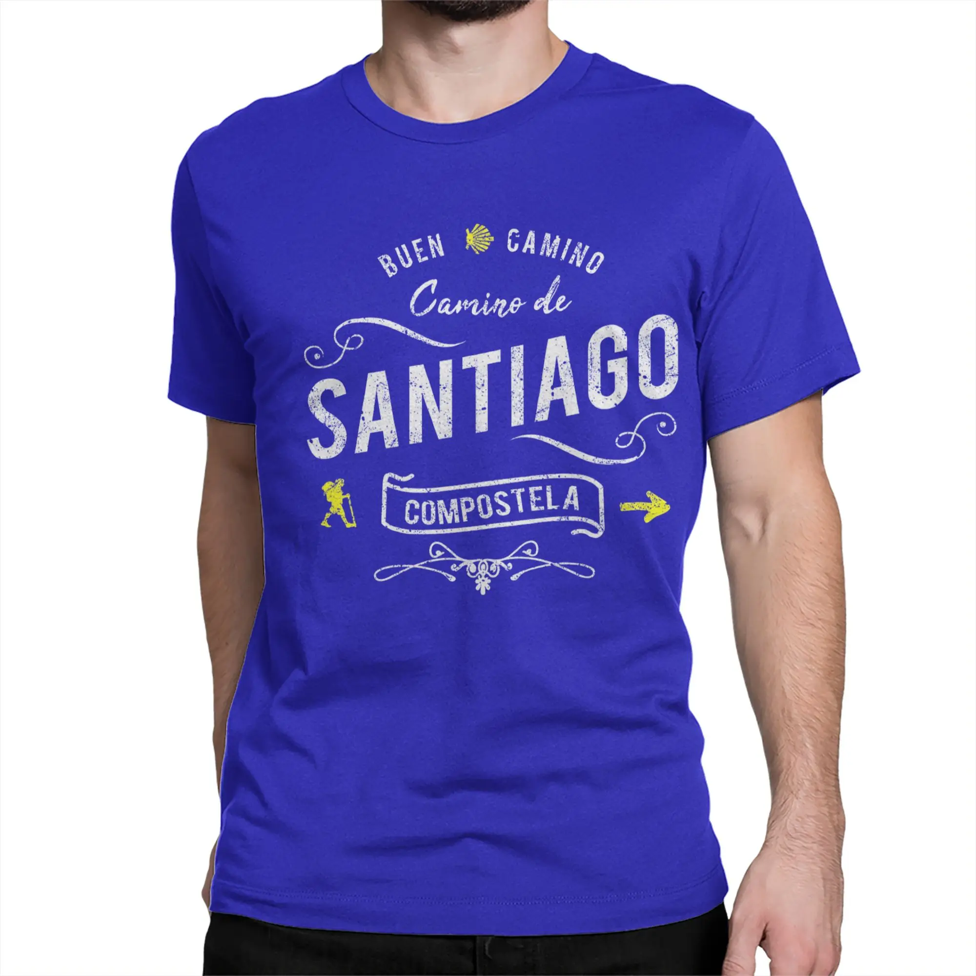 Men Women T-Shirt Buen Camino de Santiago. Compostela Peregrino Cotton Tees Short Sleeve  T Shirts Crew Neck Tops Gift Idea