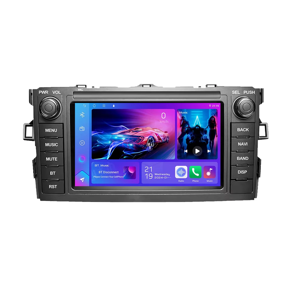 7-calowy Bezprzewodowy Carplay Android Auto Radio Samochodowe Multimedialny Odtwarzacz GPS Autoradio Wifi Ekran Dotykowy do Toyota Auris Corolla 2006-2012 — 2