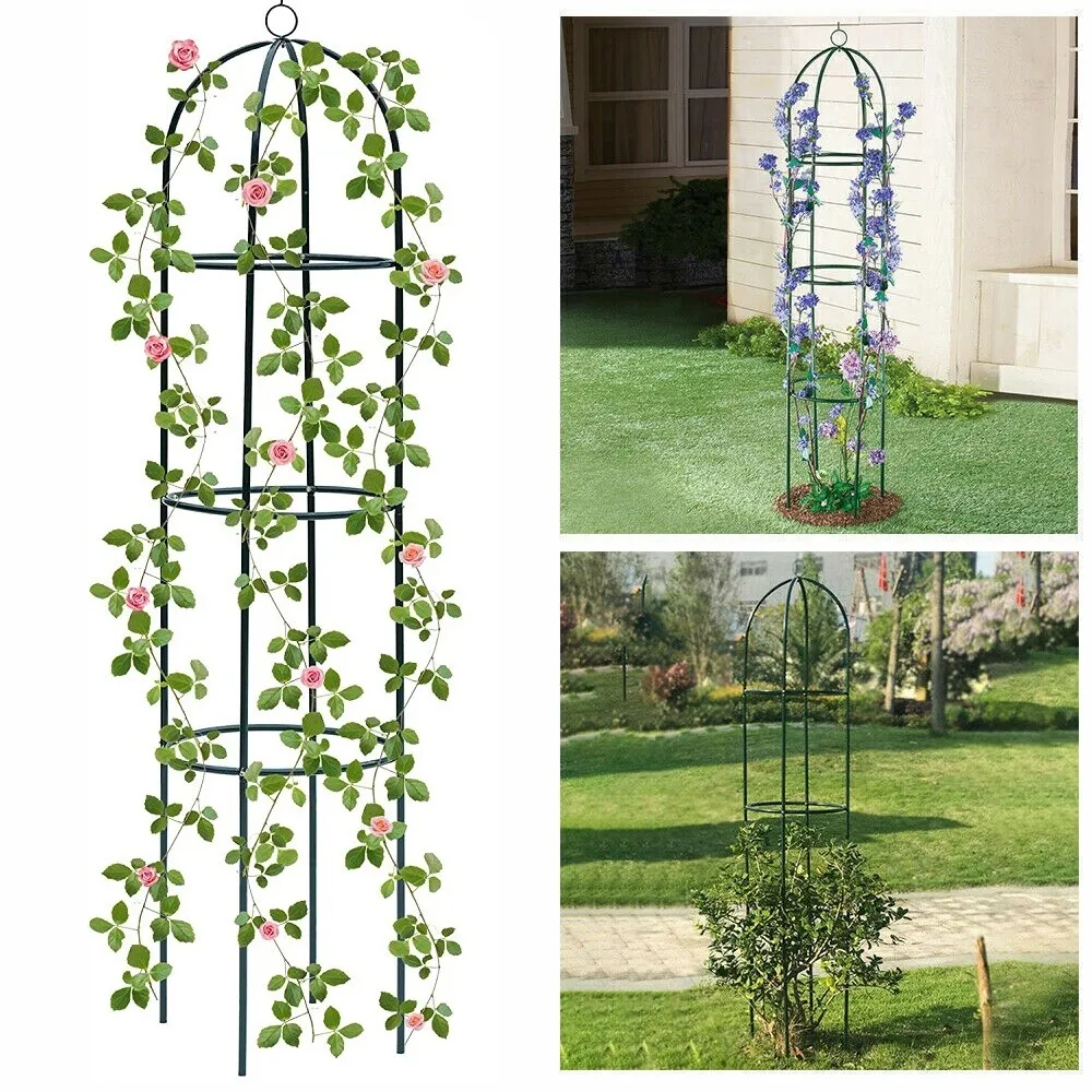 

6.3' Metal Garden Obelisk Trellis Plant Support for Potted Climbing Flowers Vine