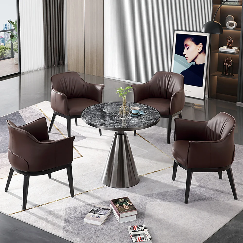 Modern Design Table Chair Set For Restaurant Coffee Shop Sweet Shop Shopping Mall Featuring One Table Four Comfortable Chairs