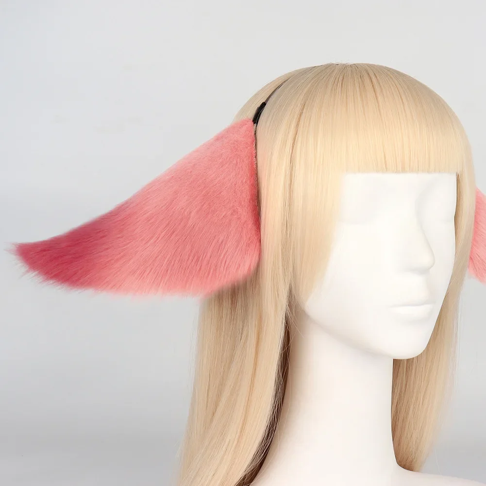 อุปกรณ์เสริมการ์ตูนฮาโลวีน, genshin impact yae Miko FUR Headwear, Anime Headwear สีชมพู, Kawaii Animal ears