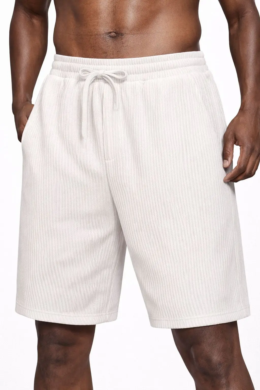 

Heavy-duty 380G striped men's short pants, new men's retro drawstring short pants, summer casual short pants