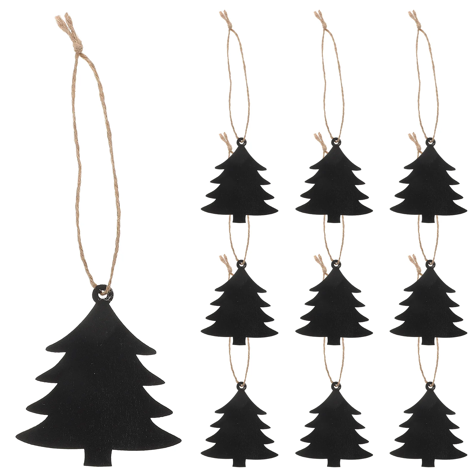 10 Pcs Christmas Decoration Small Blackboard Mini Hanging Chalkboard Tags Food Writable Signs Wooden Xmas Tree Labels