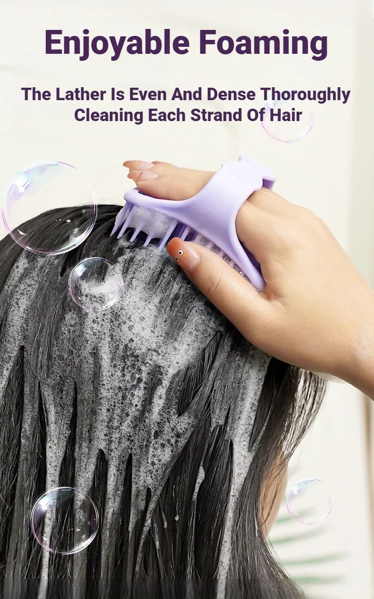Hohlkopf-Massagebürste für die Kopfhaut, Tiefenreinigung und Peeling, einfache Haarpflege – Detail 5
