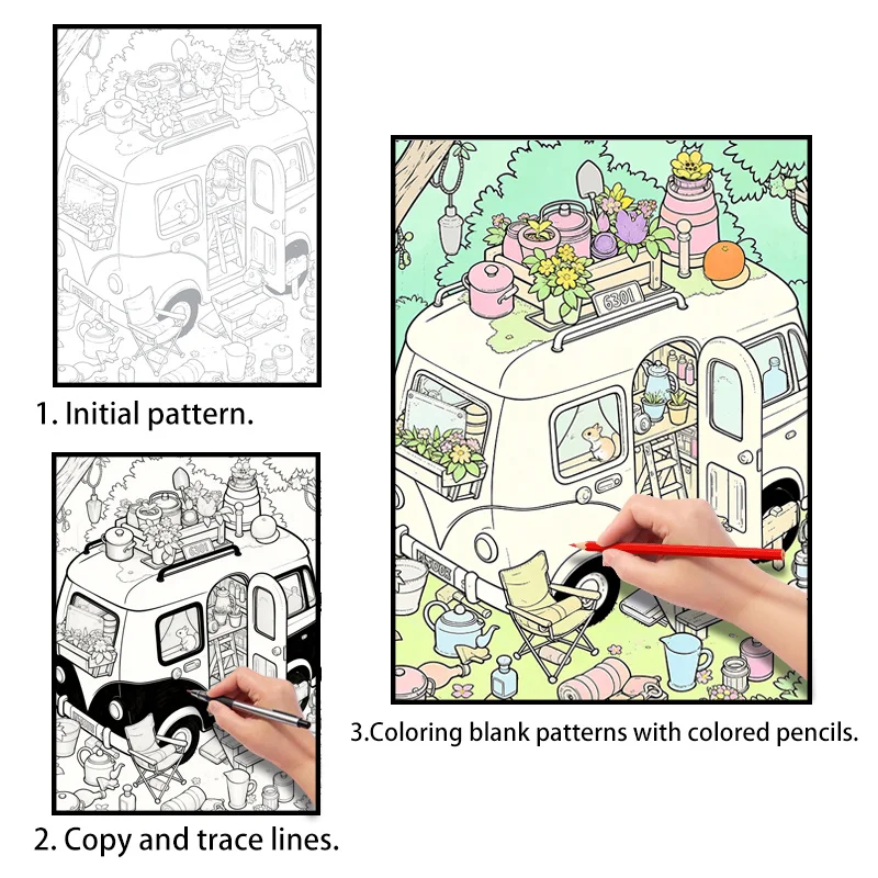 Combining Line Drawing and Coloring This Graffiti Coloring Book Include Dense Detail Illustration Line Drafts for Various Scenes