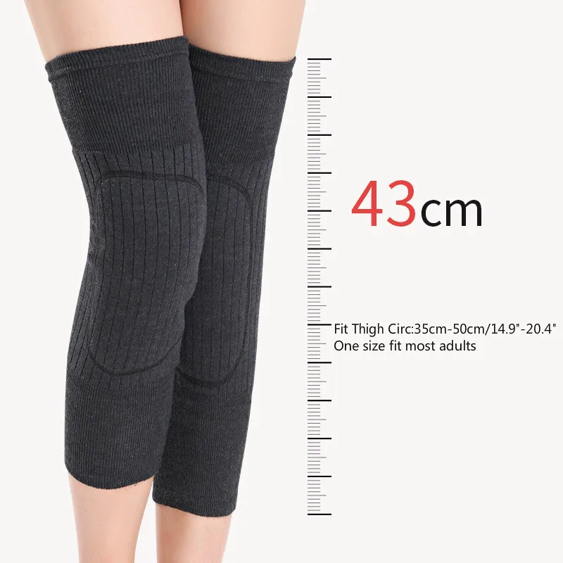 Jambières en cachemire pour hommes et femmes, 1 paire, Support de genou, chaud pour l'hiver, laine thermique, cyclisme, Ski, course à pied