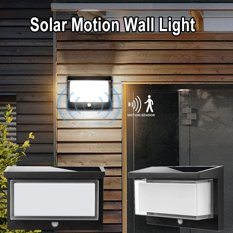 LED في الهواء الطلق ضوء الشرفة الشمسية مع محس حركة مشرق سياج الجدار الخفيفة IP65 مقاوم للماء لحديقة ساحة شرفة المرآب ديكور #1