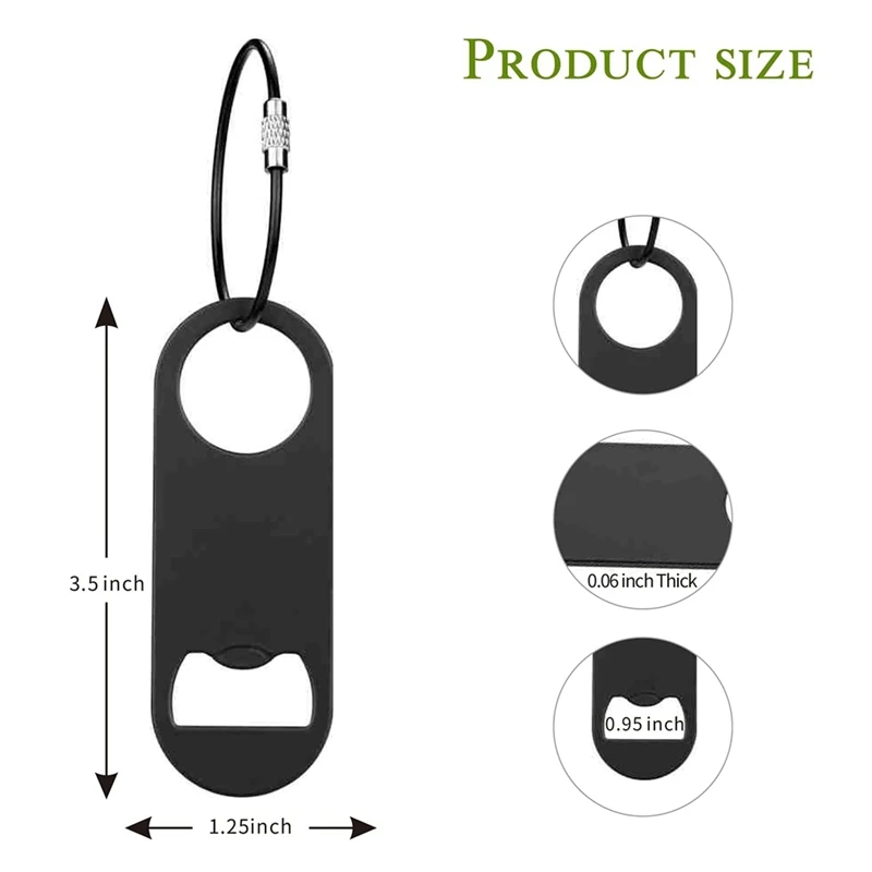 Top-10PACK Stainless Steel Flat Bottle Opener With Keychain- Bar Key-Beer Bottle Opener For Kitchen, Bar Or Restaurant