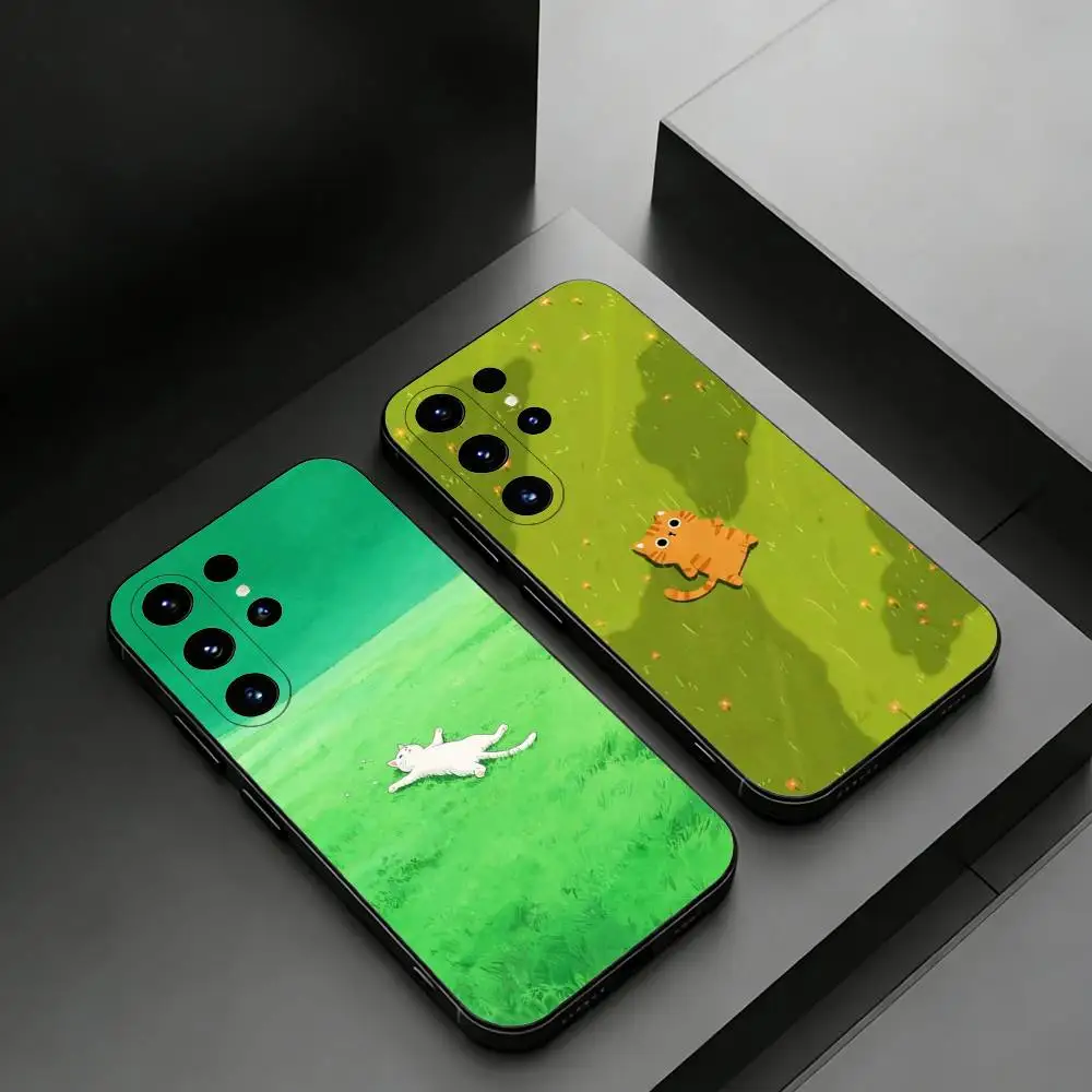 

Cute Cat Cartoon Phone Case for Samsung Galaxy S20,23 Ultra S24,22 Plus S25,26,21FE TPU Cover