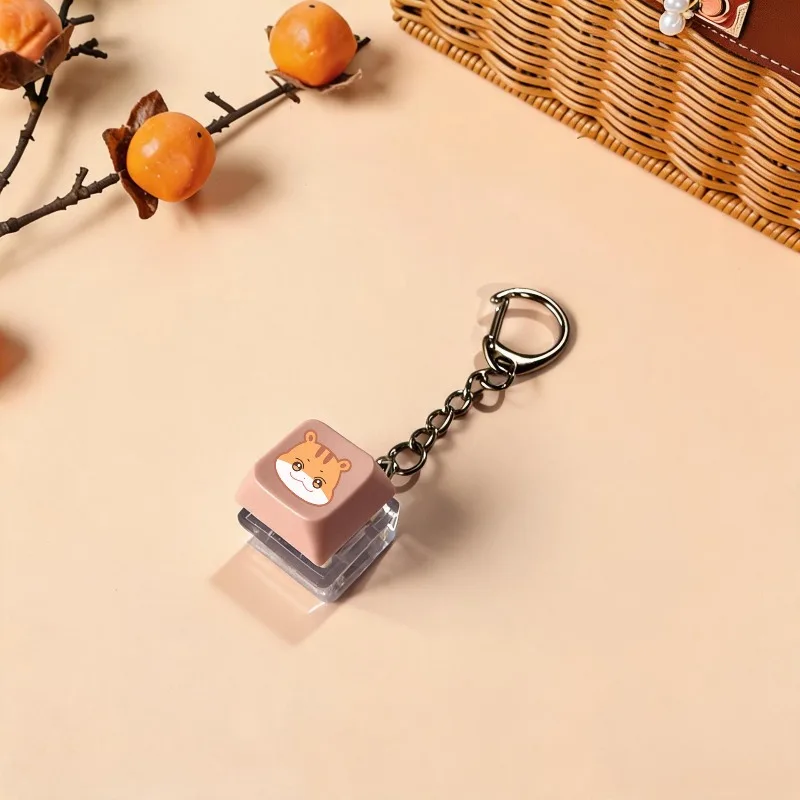 Ateez Glowing Creative Simulation Mechanical Keyboard Keycap Keyring Lovely Bag Decorative Hanging Ornament view 4