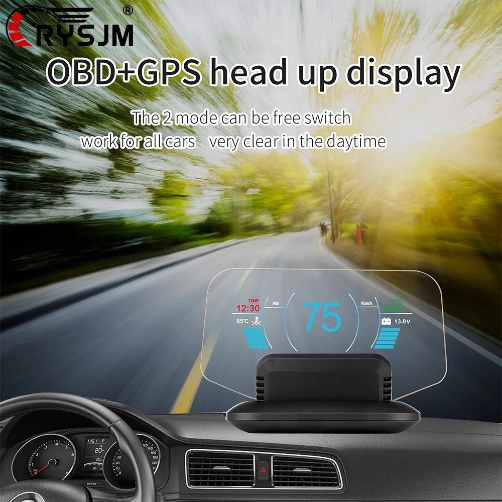 

Проекционный HUD-дисплей C1 для автомобиля (OBD+GPS) с отображением скорости, температуры воды, напряжения, расхода топлива, оборотов, давления в турбине и сигнализацией о превышении скорости