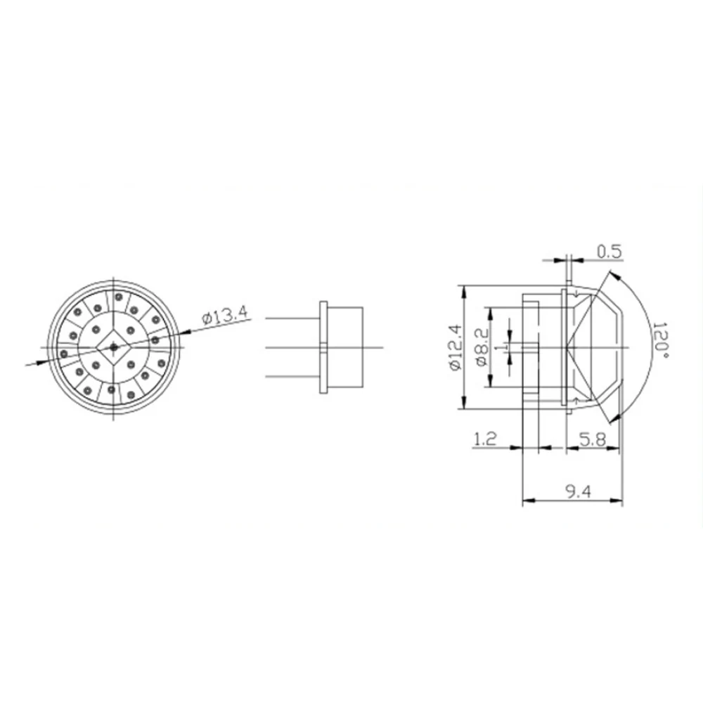 Fresnel lens Infrared induction 120° induction angle 5M distance  AM312 PIR lens high sensitivity Infrared sensing of human body