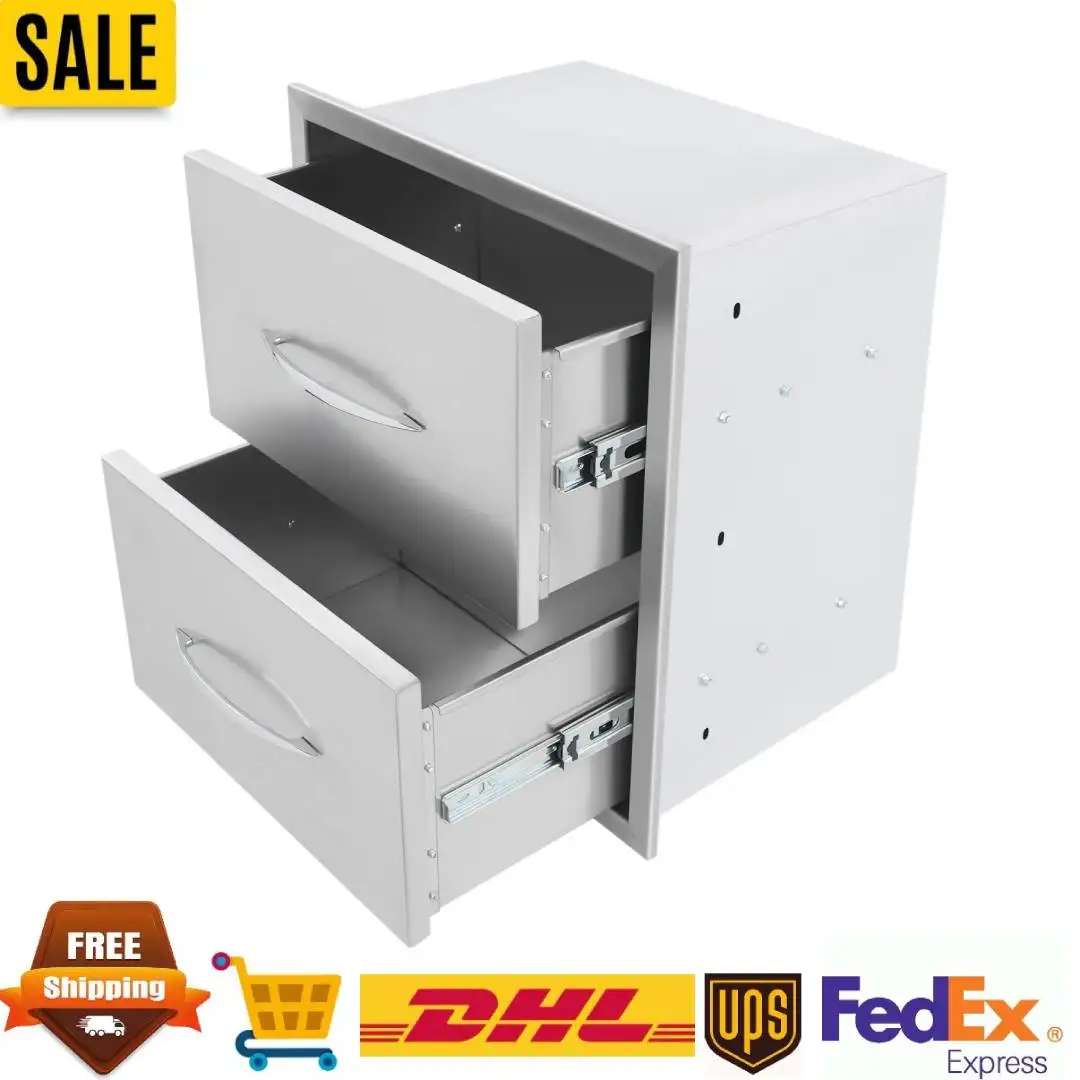 

Stainless Steel Outdoor Kitchen Drawer 2-Layer Embedded Kitchen Utensil Storage Drawer for Hotel/Outdoor Kitchen/Cabinet​