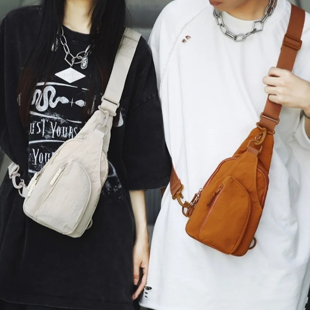 Large Capacity Men's Chest Bag Waterproof Nylon Shoulder Bag Casual Adjustable Strap Crossbody Fanny Pack