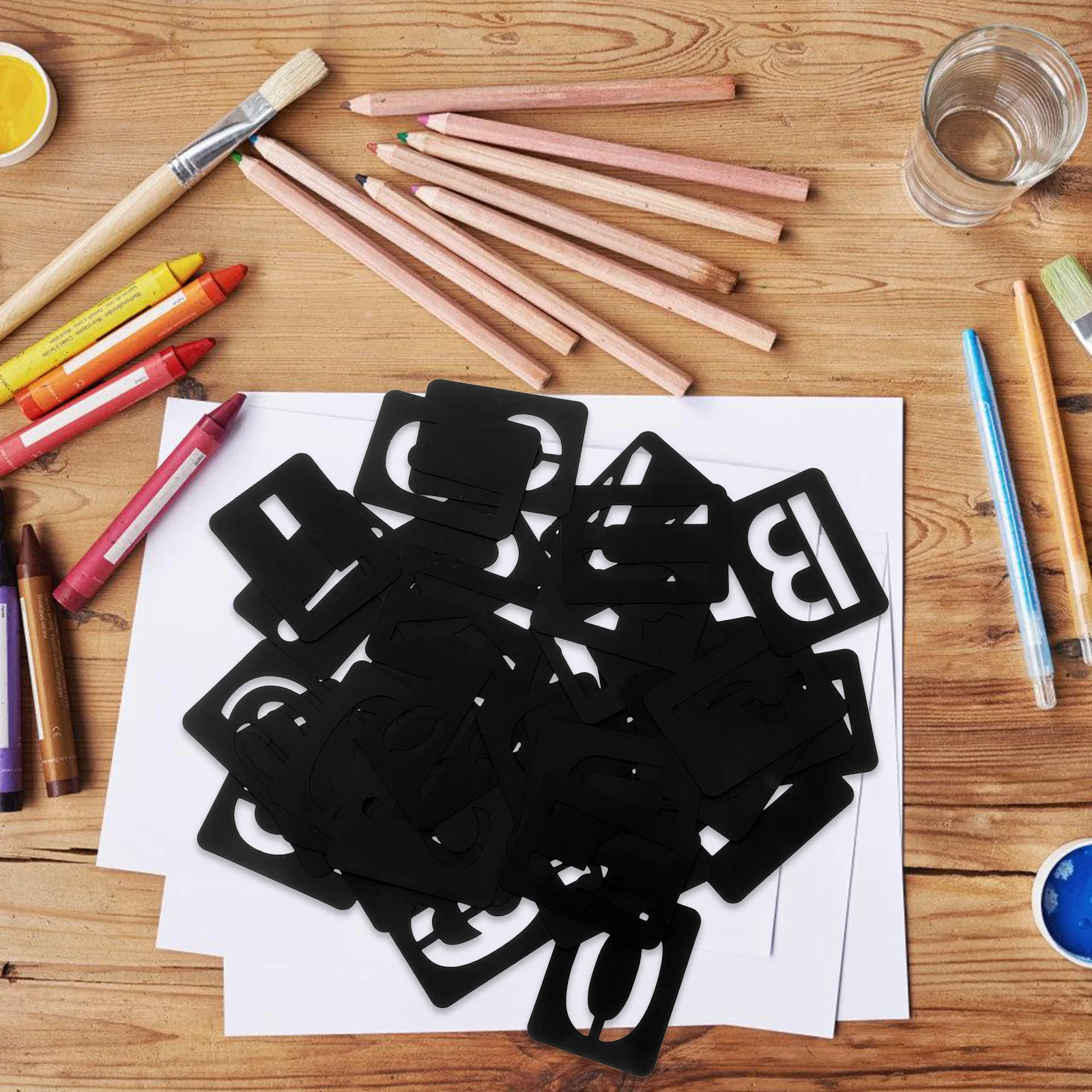 

Alphanumeric Spray Board Furniture Diy Hollow Painting Graffiti Template Cake Black Embroidery Stencils