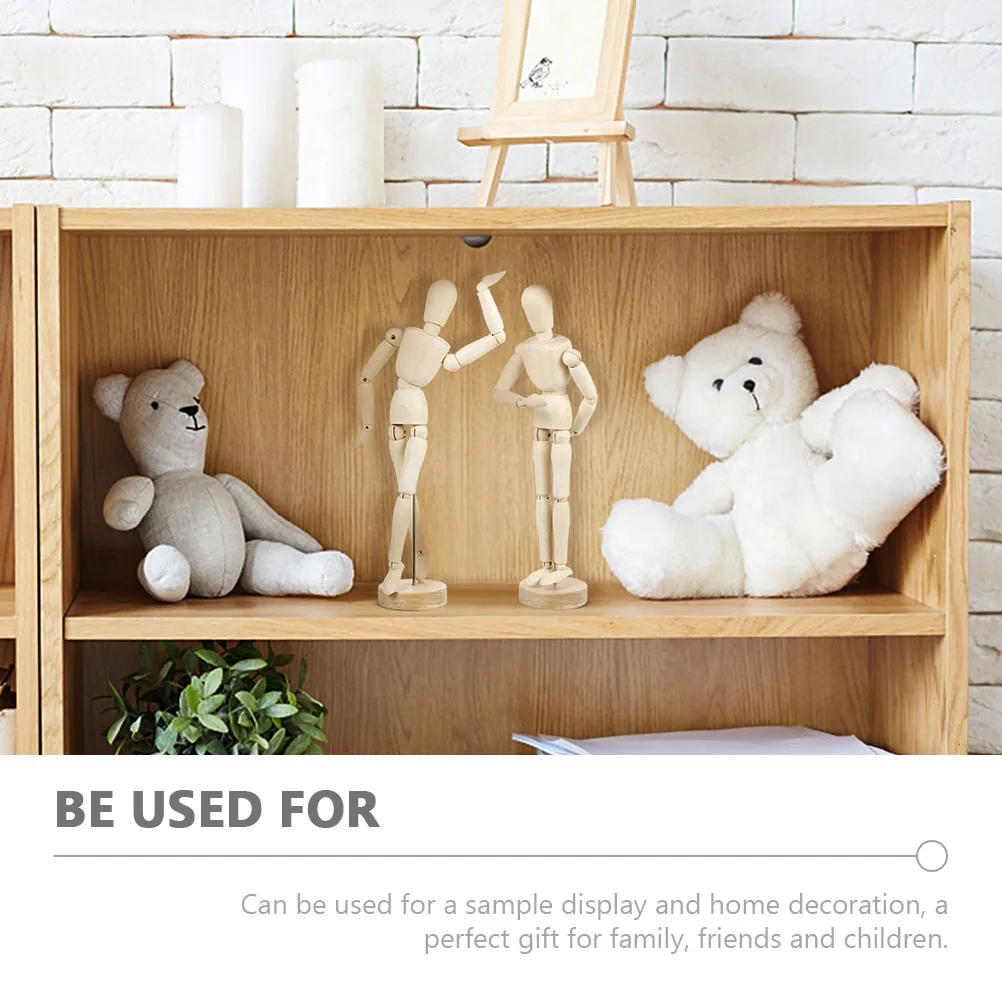 

2 шт. совместные украшения, модель кукольного человека, поделки из дерева, фигурки с несколькими суставами, товары для рукоделия для детей