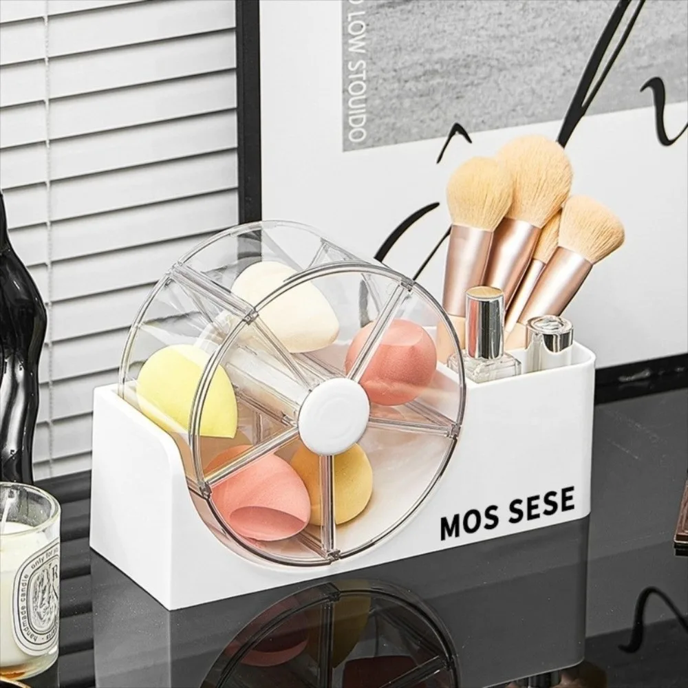 

Plastic Rotating Makeup Organizer Durable Drawers Cosmetic Storage Box Large Capacity Dust-proof Desk Multi-Functional Holder