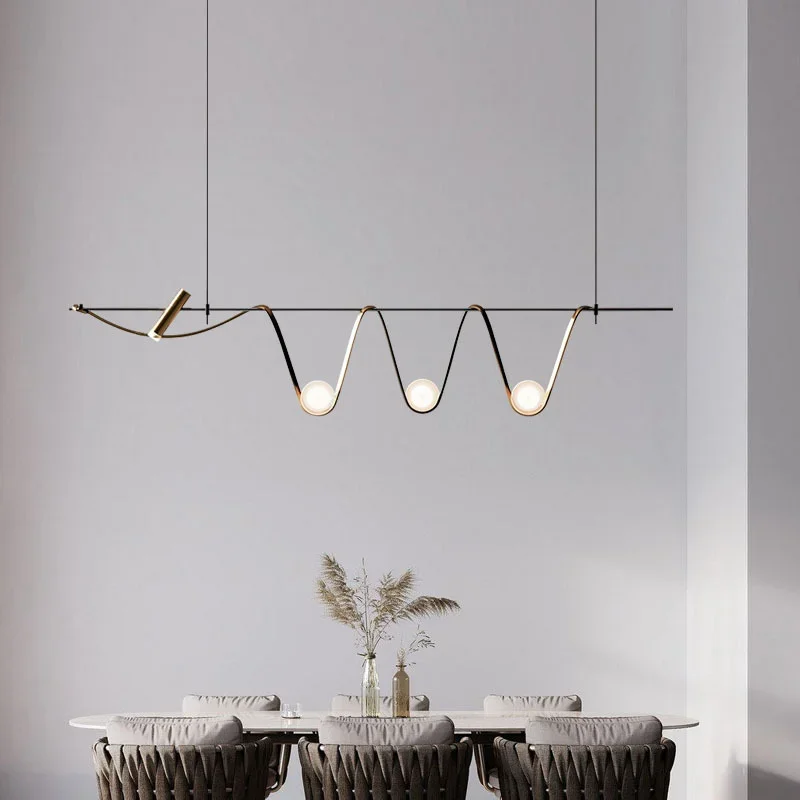 Modern Minimalist Led Chandelier Nordic Creative Chandelier Minimalist Linear Store Chandelier Glass Luxury Light