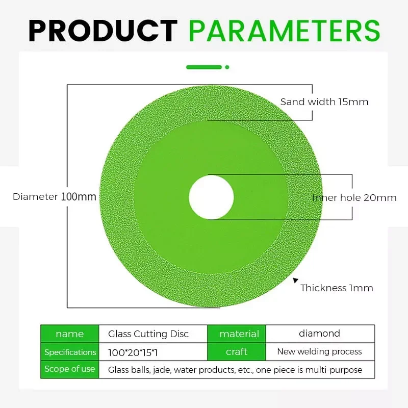 Glass Cutting Disc Ceramic Crystal diamond jade wine bottle polishing  100mm ultra-thin saw blade cutting disk without chipping