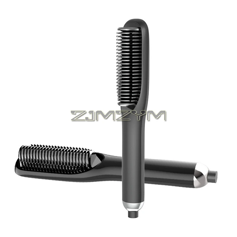 Sikat pelurus rambut, pelurus rambut panas, keramik besi datar untuk rambut halus, Anti keriting, sikat panas untuk penata
