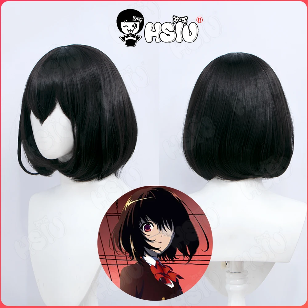 

Misaki Mei Cosplay Wig Anime Another Cosplay HSIU 35CM Natural black short hair Synthetic Wig+Wig Cap Another Wig