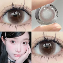 DUOXIU 2Pcs Yearly Soft Circular Colored Contact Lenses Beauty Pupil Gray Blue Eyes Green Makeup Pink Fast Shipping High Quality