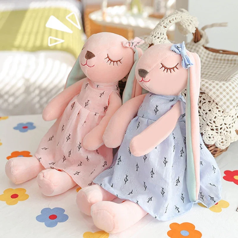 35cm Long Ears Rabbit Plush Doll Toys Cute Cartoon Plush Rabbit Children Comfort Sleeping Mate Birthday and Christmas Gitfs