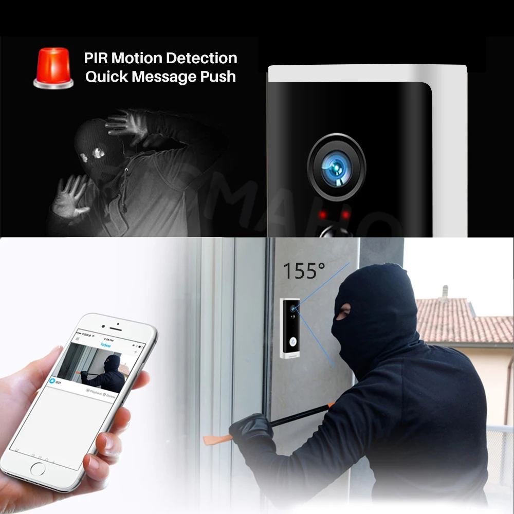 Tuya WIFI Doorbell 1080P Wireless Security Camera DC AC Battery Powered Smart Home Monitor With Alexa Google Door bell Camera