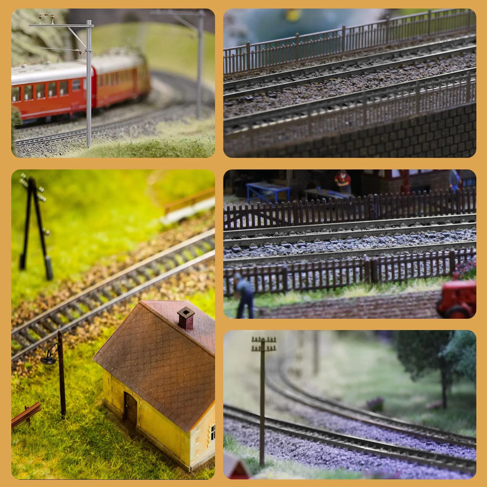 Evemodel 5pcs N Scale 1:160 Railroad Track Cupronickel Flexible Rail 50cm with Rail Joiners Nails HP27N