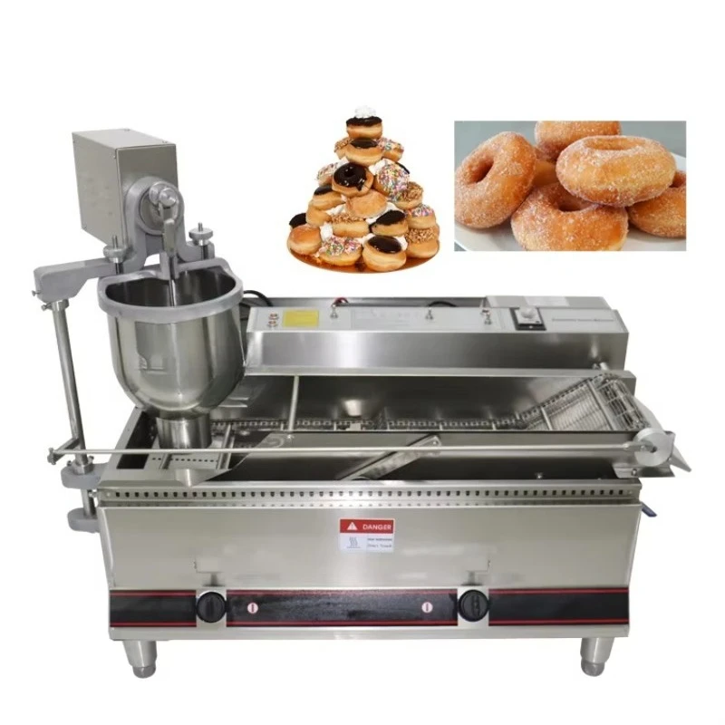 Customized LPG Gas Automatic Mini Donut Maker Commercial Doughnut Machine Stainless Steel Fast Baking Cafe Shop Top Deal