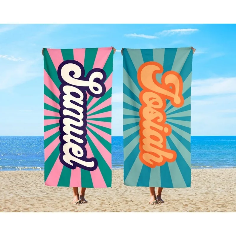 Custom Name Beach Towels Microfiber Towel Anti-Sand Quick-Drying Bath Towel Personalized For Birthday Gifts Travel Swim Pool