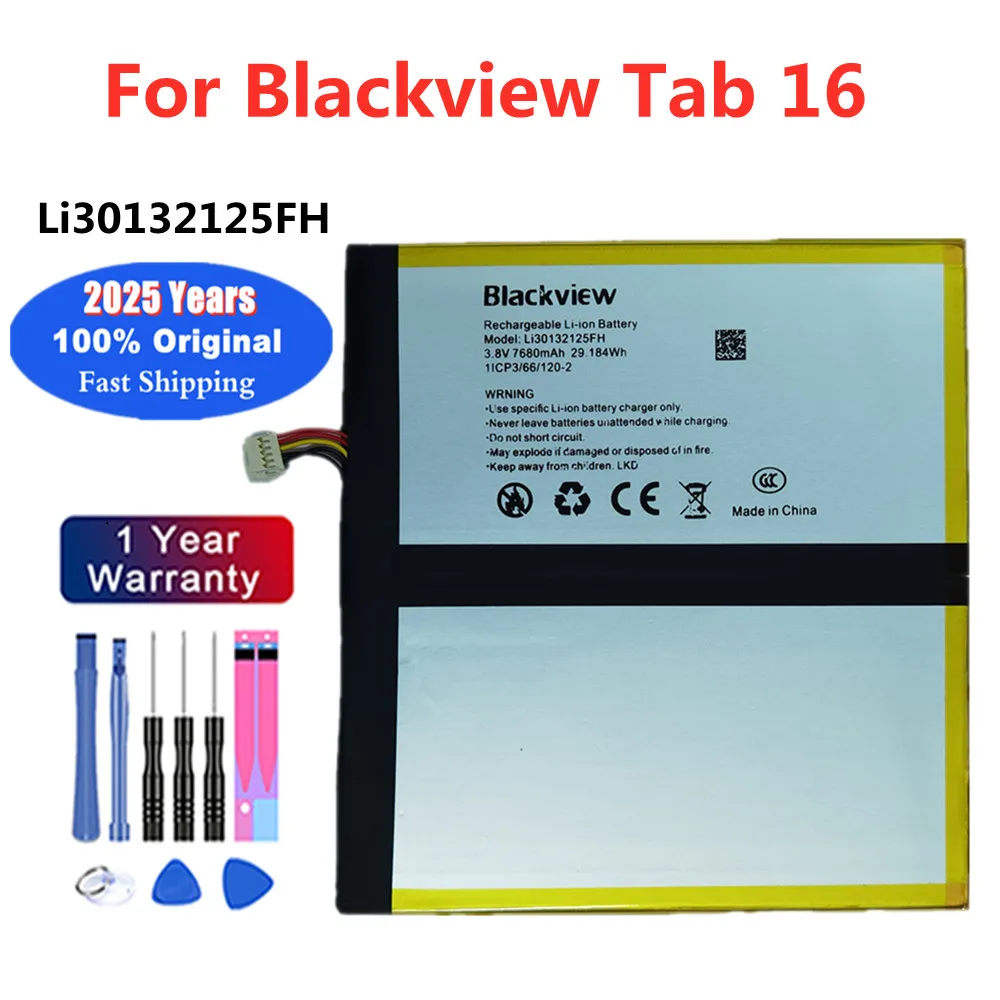 Li30132125FH 7680mAh 100% Original Battery For Blackview Tab 16 Tablets Batteries Fast Shipping