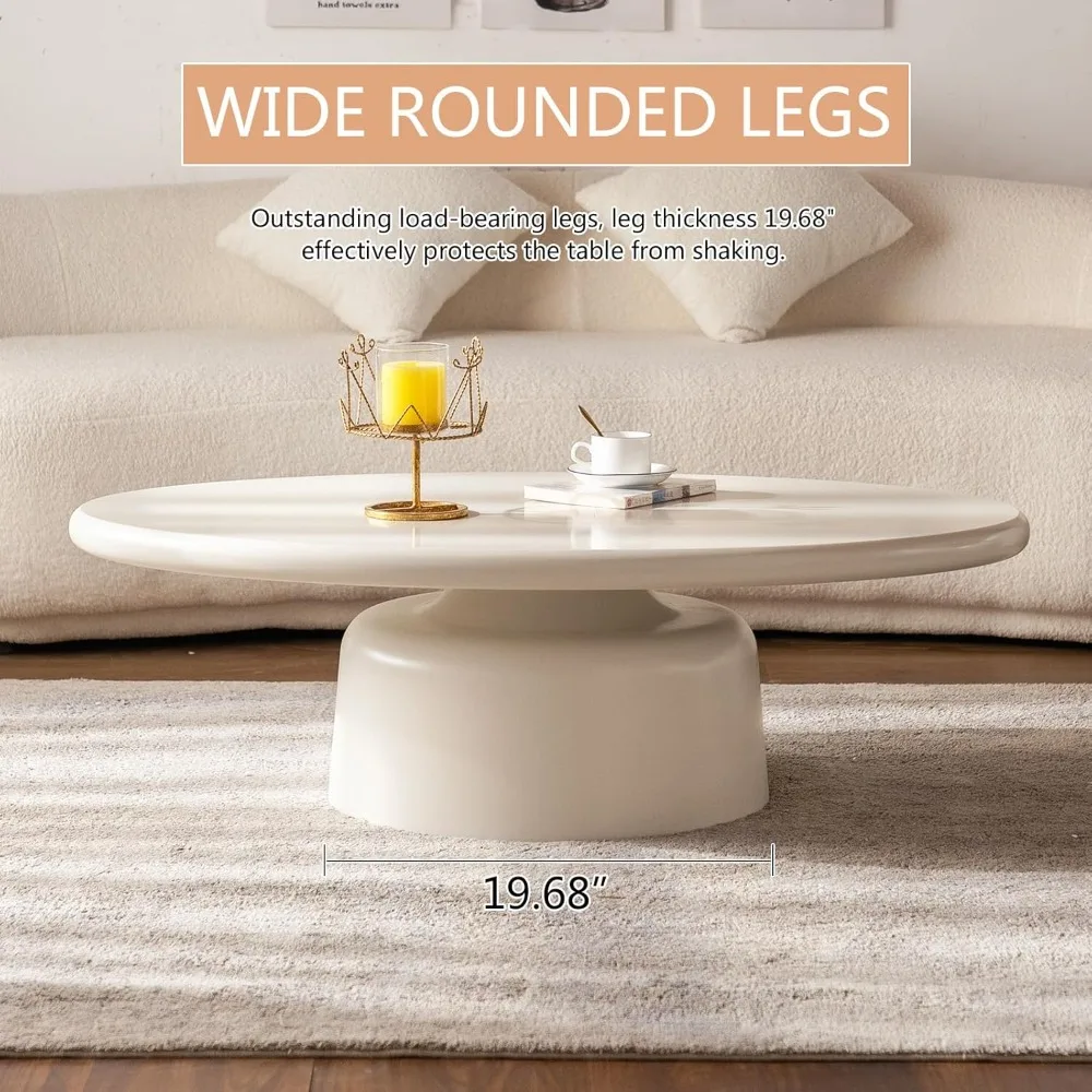 طاولة قهوة لطيفة على شكل سحابة، طاولات قهوة بيضاء غير منتظمة مع 3 أرجل قصيرة، طاولة قهوة حديثة بحافة مستديرة حية #6