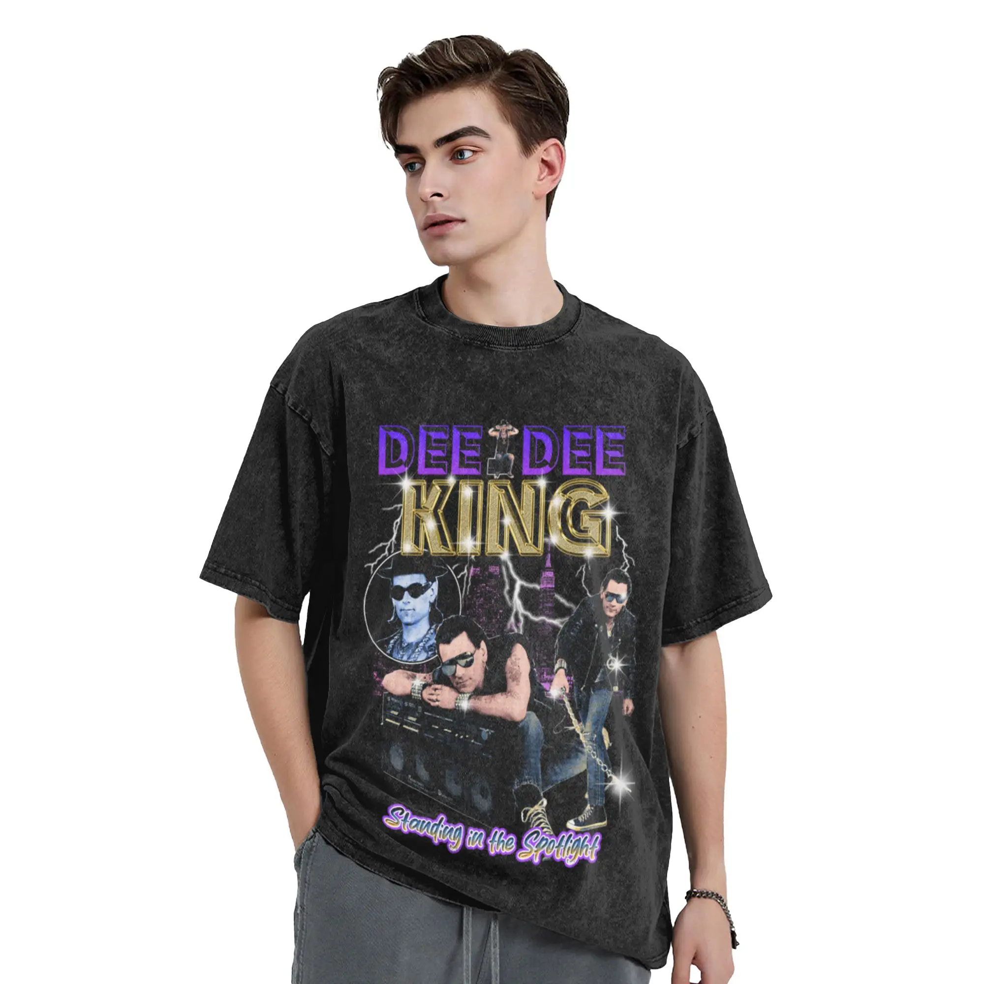 Dee Dee Bling Unique Trendy A Washed T Shirt Men's Women's Oversized Cotton Tees Tops