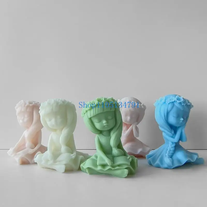 عيد الميلاد فتاة الديكور ثلاثية الأبعاد قالب شمع لتقوم بها بنفسك شمعة الايبوكسي قالب الشموع اليدوية رائحة الشمع قوالب الصابون للزينة