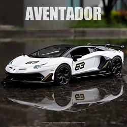 1/24 Aventador SVJ 63 Alloy Sports Car Model Diecast Metal Toy Racing Car Model Collection Sound and Light Simulation Kids Gifts