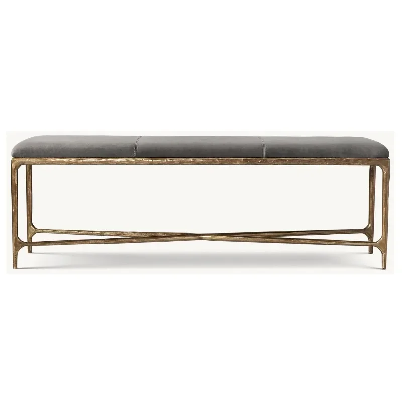 

American retro light luxury modern simple bedroom bedside stool bench, home entrance shoe change stool makeup stool