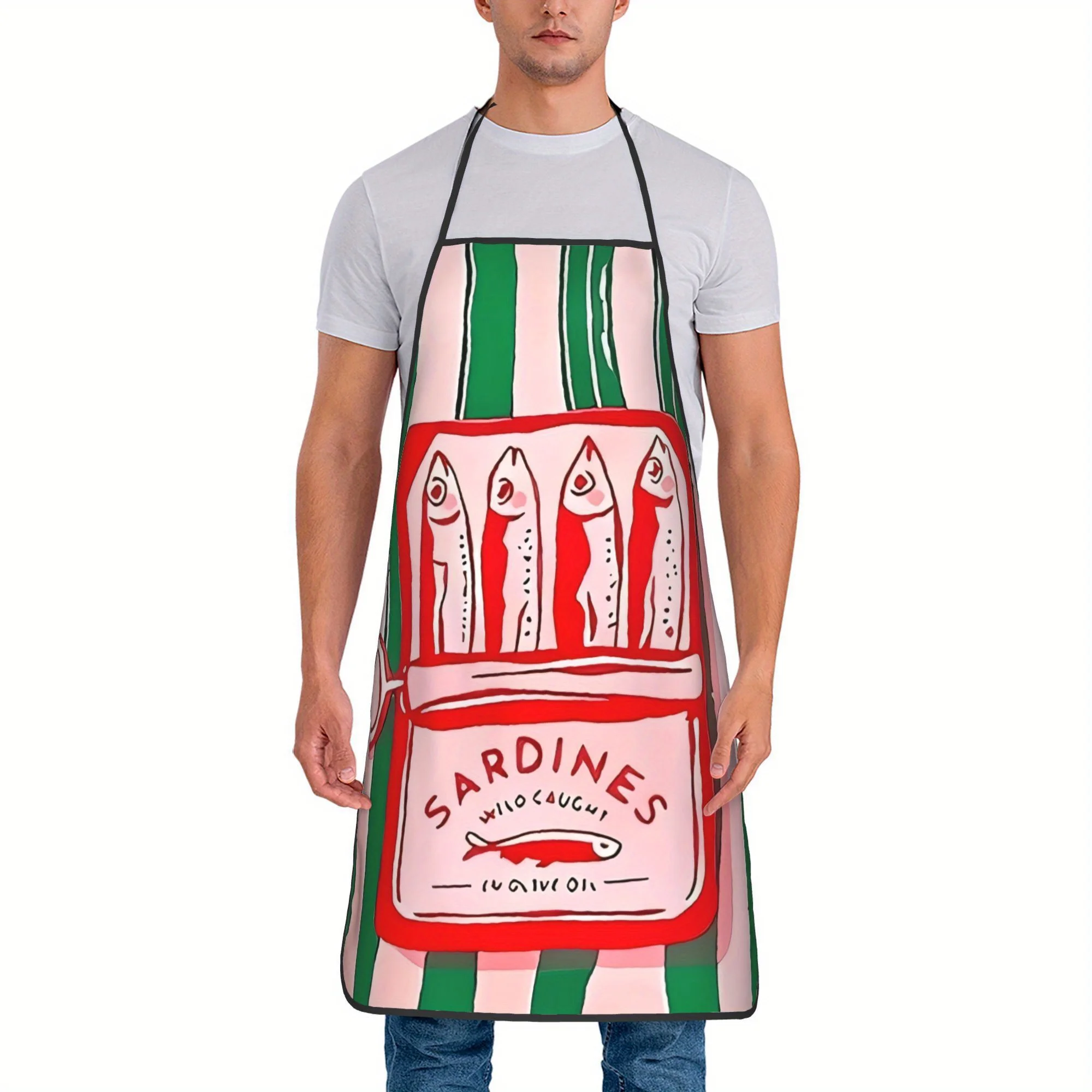 1pc Funny Sardines Cooking Master Bib Apron Unisex Polyester