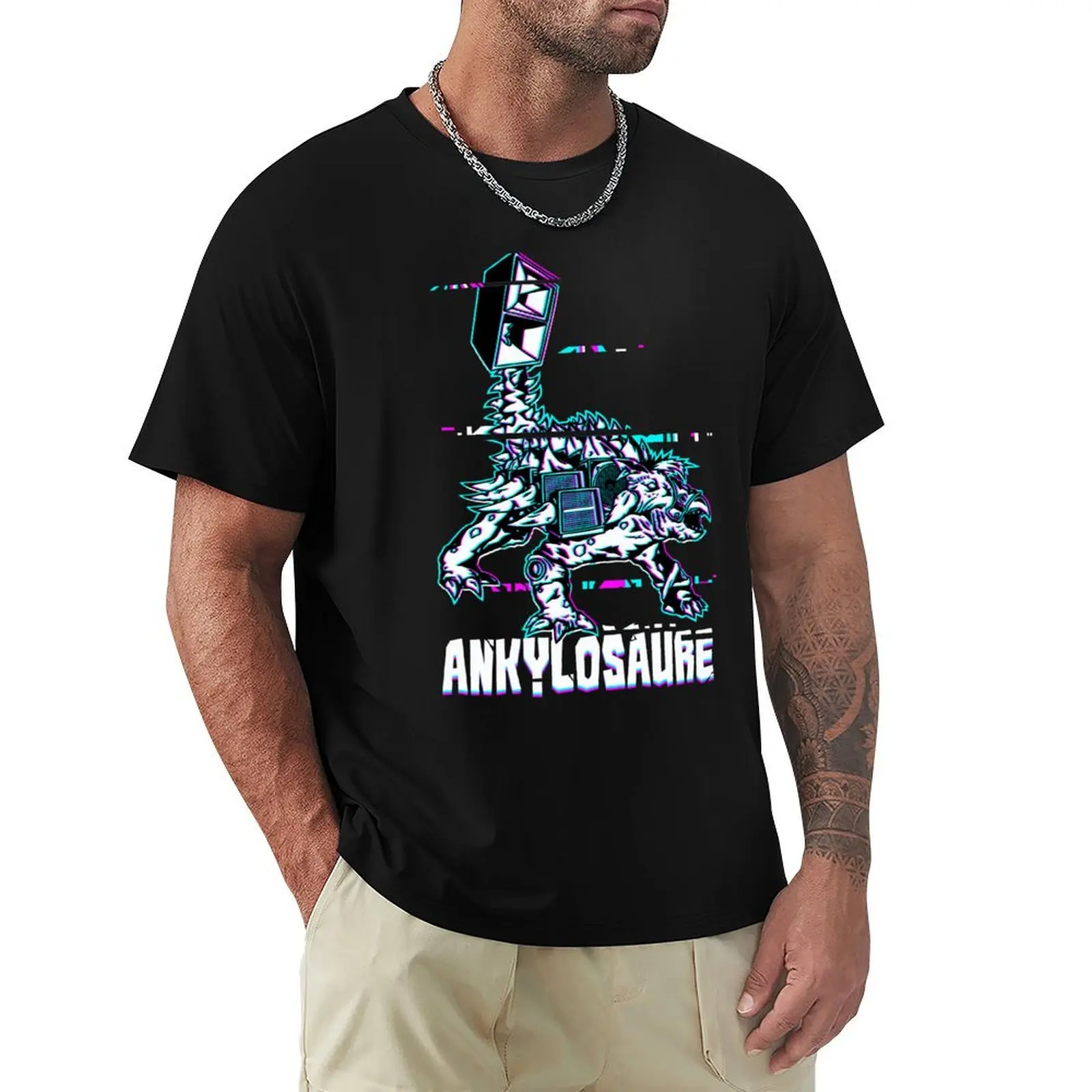 Ankylosaurus T-shirt for a boy blacks plus sizes oversized oversized t shirt men