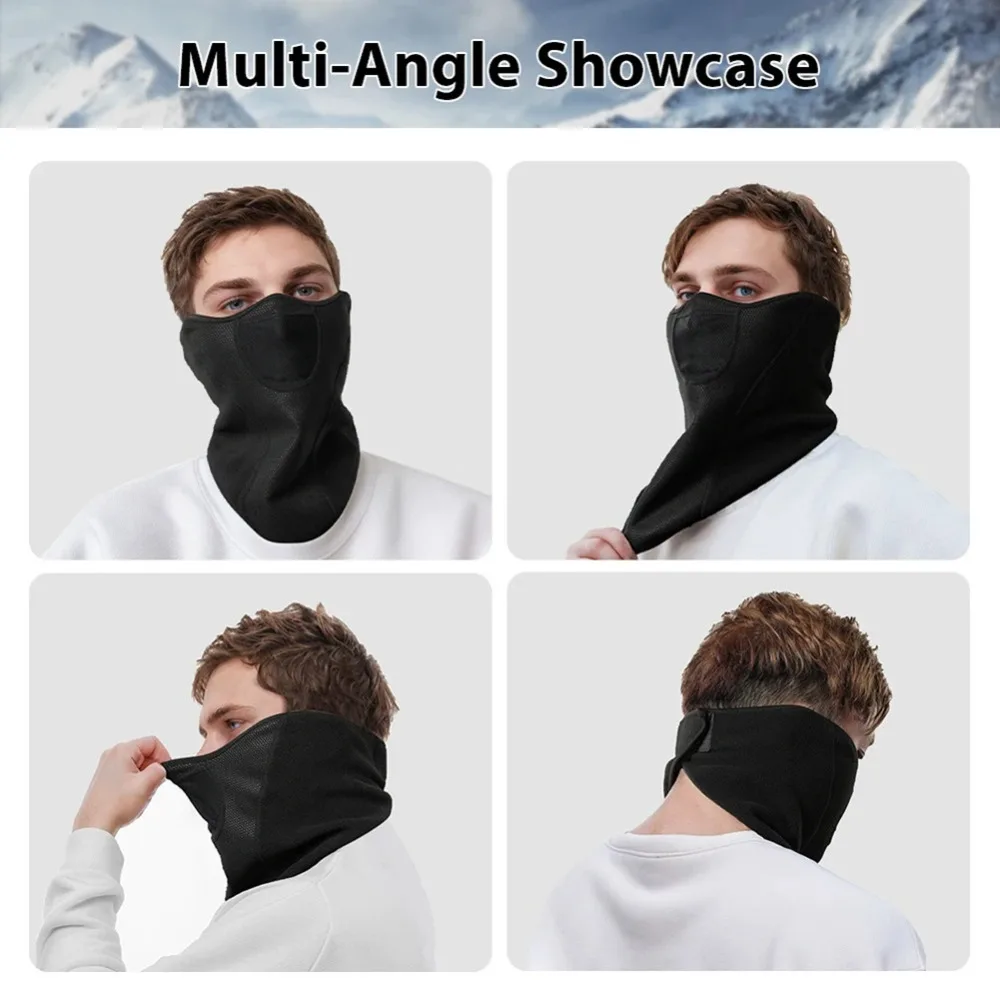Czarny wiatroodporny zimowy polarowy ocieplacz na szyję narciarska maska na twarz szalik motocrossowa osłona twarzy kask kominiarka maska na twarz dla mężczyzn kobiet