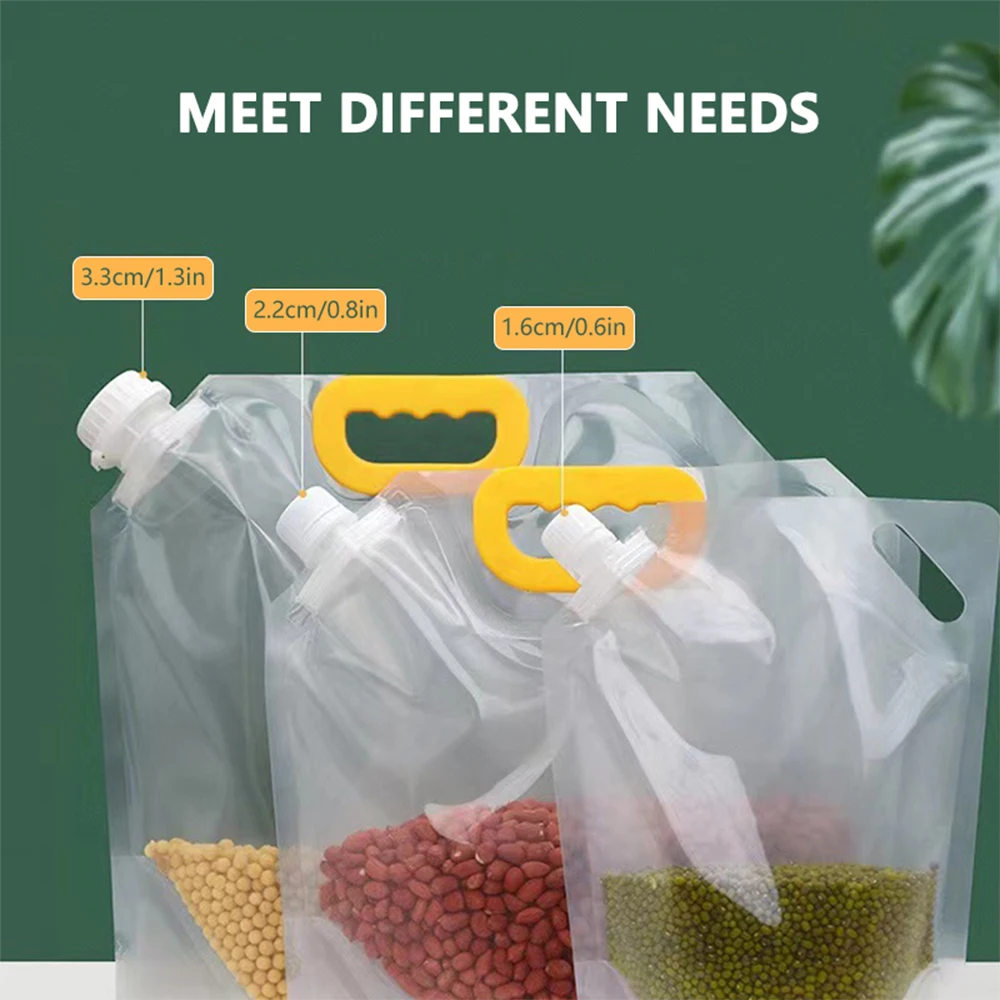 10Pcs Kitchen Storage Bag Grain Moisture-proof Sealed Bag Insect-proof Transparent Portable Food-grade Transparent Storage Bag