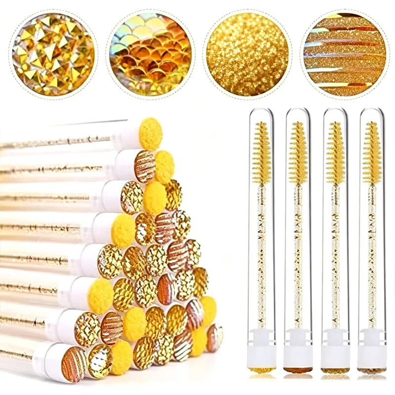 New 20/40pcs Reusable Eyelashes Brush Disposable Eyelash Brush Tubes Dust-proof Lash Spoolies Storage Makeup Tool HZS36