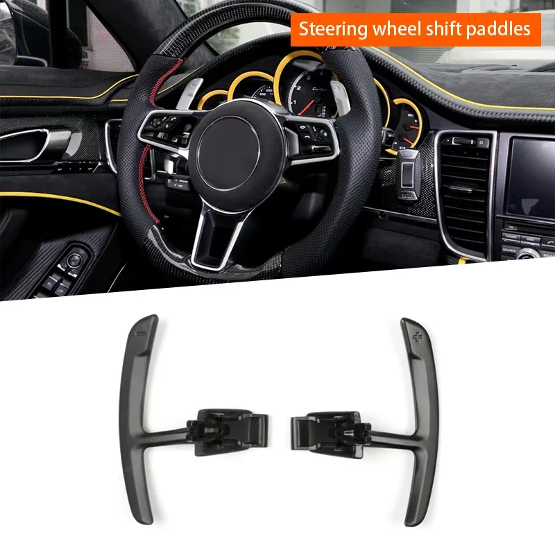 

2Pcs Car Sport Steering Wheel Shift Paddle Shifter for Porsche Black Steering Wheel Shift Paddle Shifter Accessories